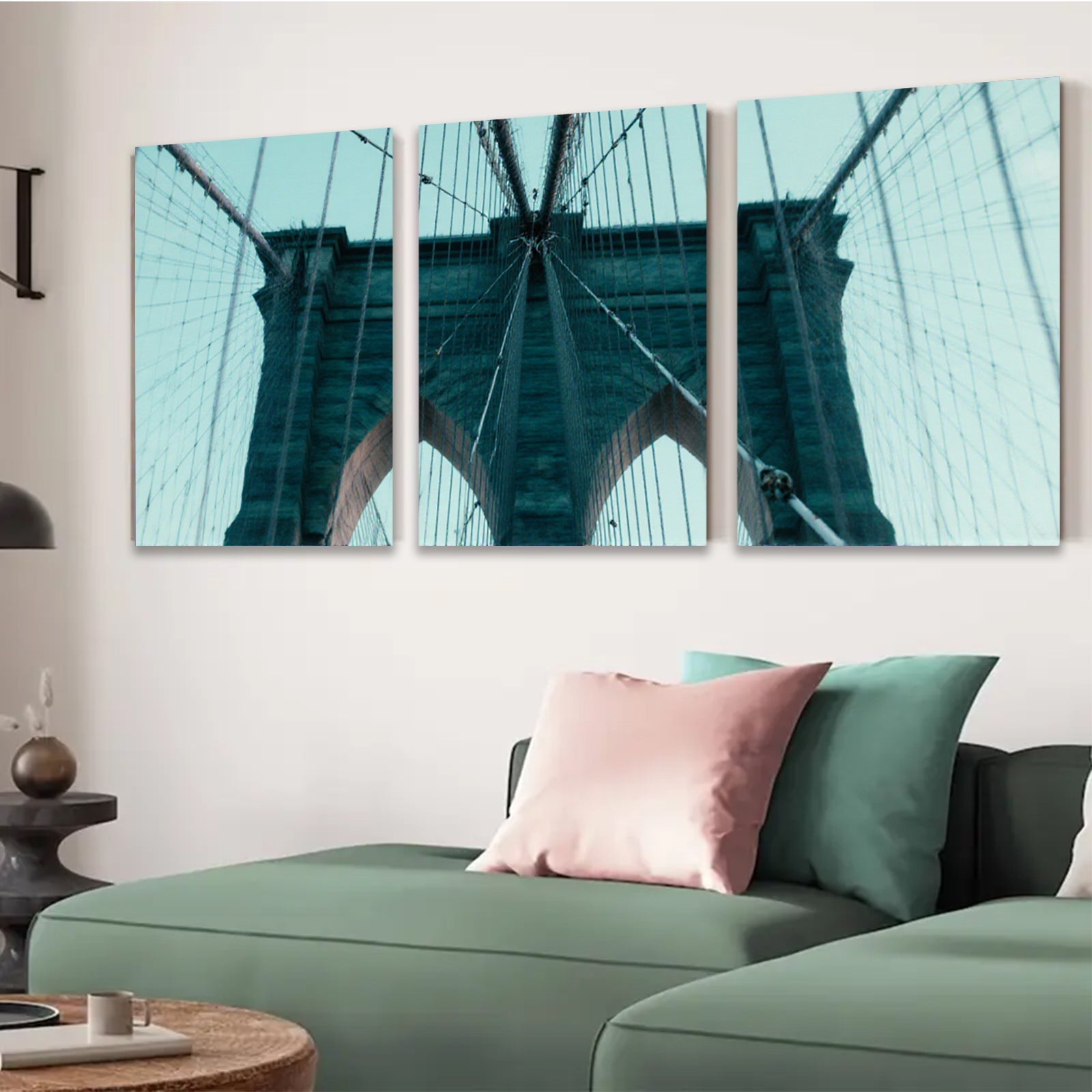 2D flat 1pc Brooklyn Bridge majestic city skyline wall decor living room bedroom home office art prints canvas paintings farmhouse style modern minimalist inspirational