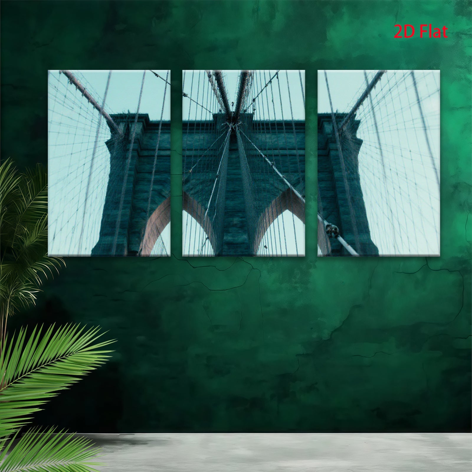 2D flat 1pc Brooklyn Bridge majestic city skyline wall decor living room bedroom home office art prints canvas paintings farmhouse style modern minimalist inspirational