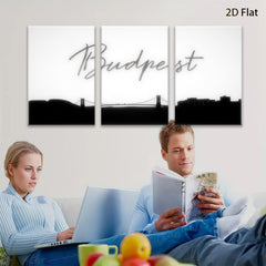 2D flat 1pc Budapest Skyline Cityscape Wall Art Decor for Living Room Bedroom Modern Farmhouse Aesthetic Gallery Wrapped Canvas Prints Home Office Decor