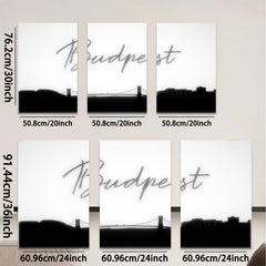 2D flat 1pc Budapest Skyline Cityscape Wall Art Decor for Living Room Bedroom Modern Farmhouse Aesthetic Gallery Wrapped Canvas Prints Home Office Decor