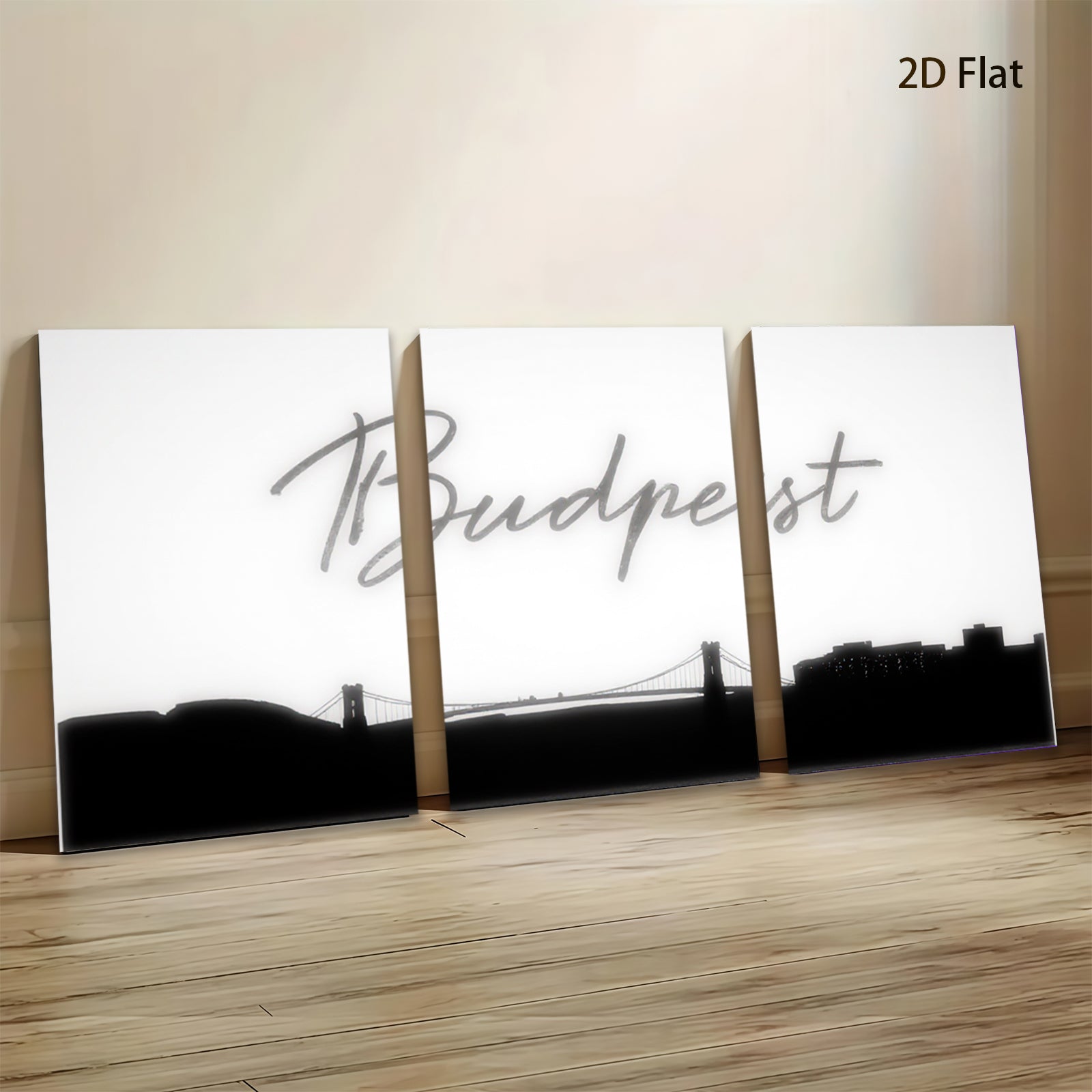 2D flat 1pc Budapest Skyline Cityscape Wall Art Decor for Living Room Bedroom Modern Farmhouse Aesthetic Gallery Wrapped Canvas Prints Home Office Decor