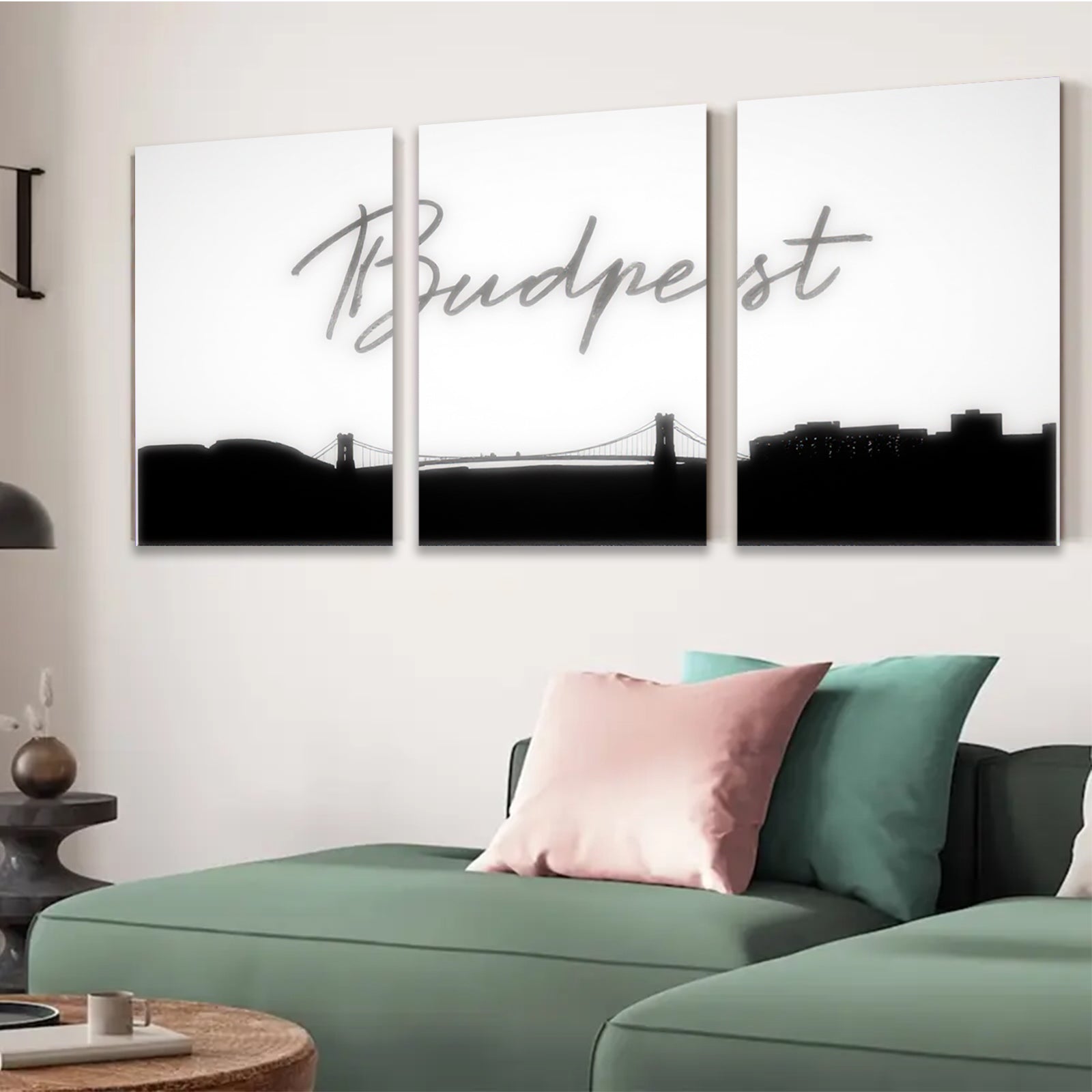 2D flat 1pc Budapest Skyline Cityscape Wall Art Decor for Living Room Bedroom Modern Farmhouse Aesthetic Gallery Wrapped Canvas Prints Home Office Decor