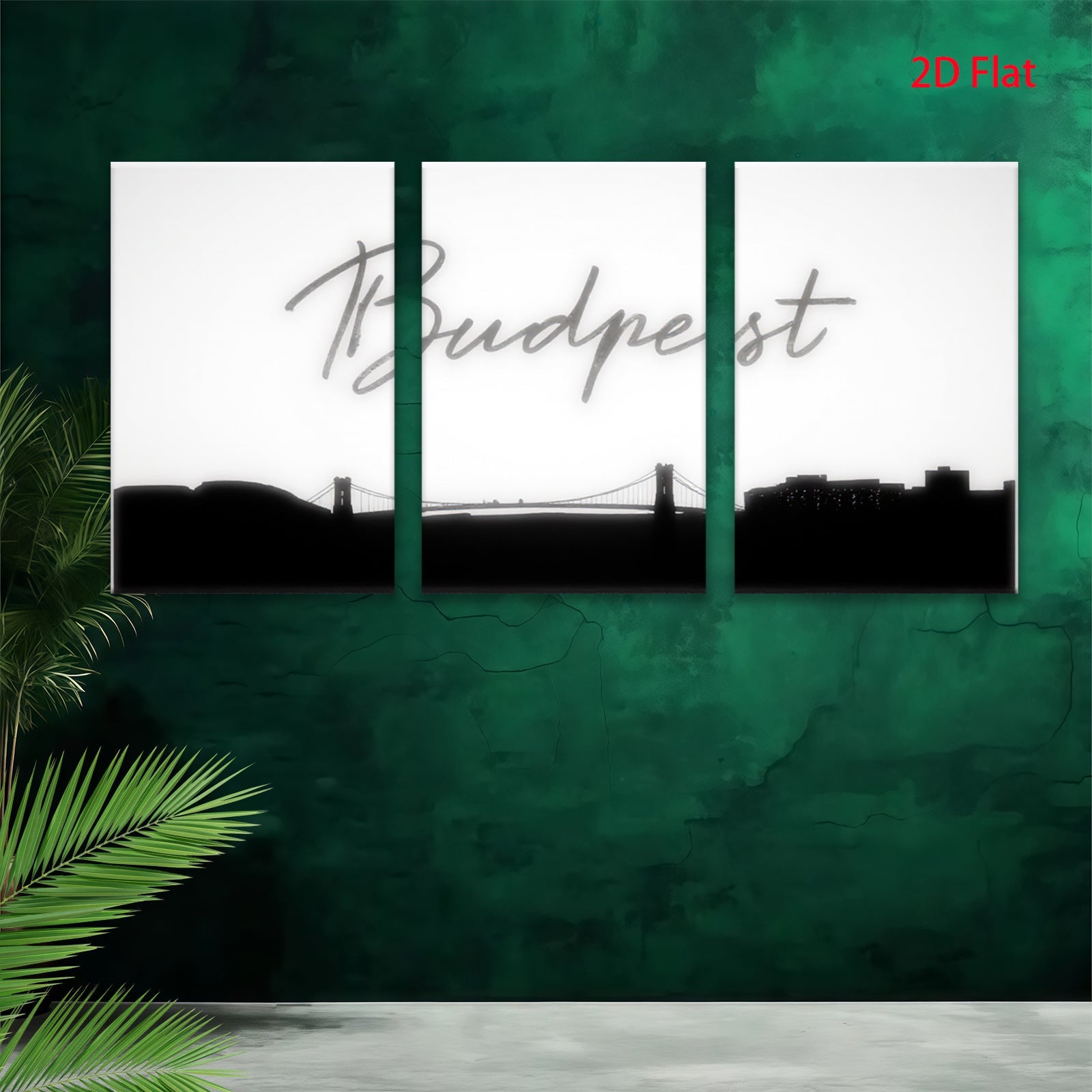 2D flat 1pc Budapest Skyline Cityscape Wall Art Decor for Living Room Bedroom Modern Farmhouse Aesthetic Gallery Wrapped Canvas Prints Home Office Decor