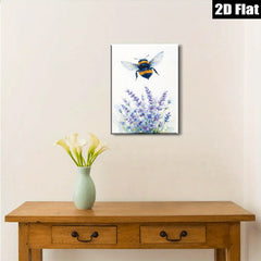 2D flat 1pc Bumblebee Lavender Field Wall Art Botanical Prints Farmhouse Decor Living Room Bedroom Gallery Wrapped Canvas Prints Ready to Hang