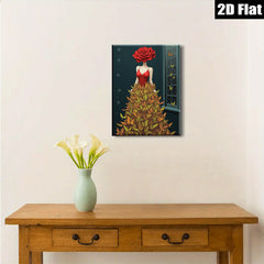 2D flat 1pc Butterfly Floral Woman Portrait Wall Art Decor Living Room Bedroom Modern Farmhouse Canvas Prints Cozy Aesthetic Home D��cor