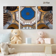 2D flat 1pc Byzantine Architecture Interior Stunning Ceiling Detail Gallery Wrapped Canvas Wall Art Living Room Bedroom Home Decor Modern Farmhouse Coastal Chic