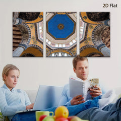 2D flat 1pc Byzantine Architecture Interior Stunning Ceiling Detail Gallery Wrapped Canvas Wall Art Living Room Bedroom Home Decor Modern Farmhouse Coastal Chic