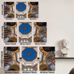 2D flat 1pc Byzantine Architecture Interior Stunning Ceiling Detail Gallery Wrapped Canvas Wall Art Living Room Bedroom Home Decor Modern Farmhouse Coastal Chic