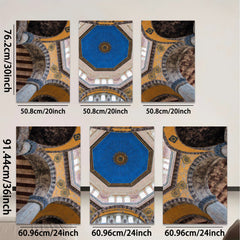 2D flat 1pc Byzantine Architecture Interior Stunning Ceiling Detail Gallery Wrapped Canvas Wall Art Living Room Bedroom Home Decor Modern Farmhouse Coastal Chic
