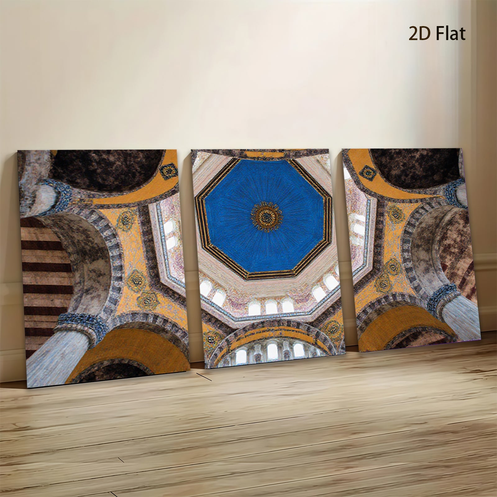 2D flat 1pc Byzantine Architecture Interior Stunning Ceiling Detail Gallery Wrapped Canvas Wall Art Living Room Bedroom Home Decor Modern Farmhouse Coastal Chic