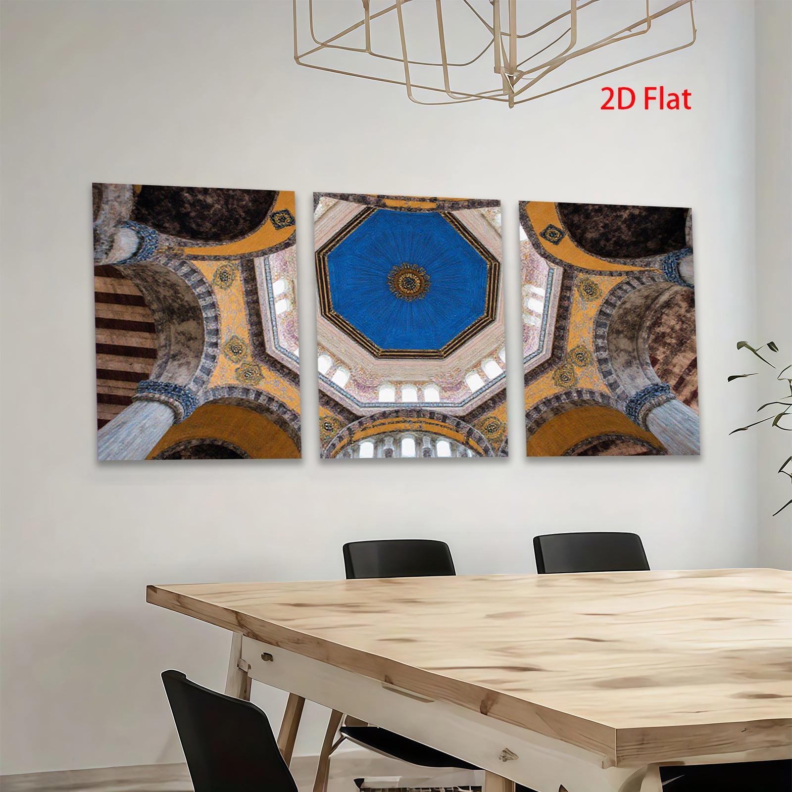 2D flat 1pc Byzantine Architecture Interior Stunning Ceiling Detail Gallery Wrapped Canvas Wall Art Living Room Bedroom Home Decor Modern Farmhouse Coastal Chic