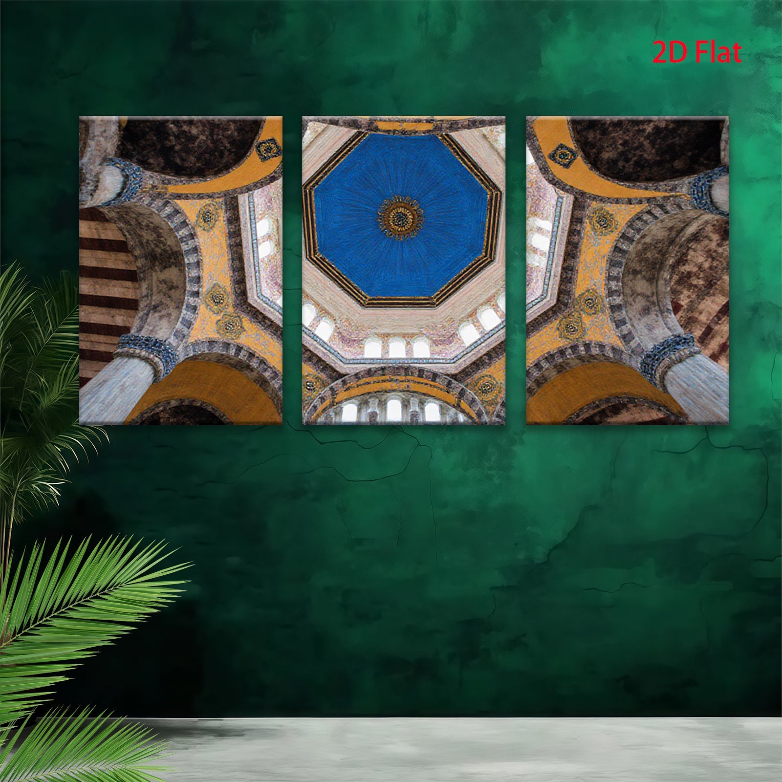 2D flat 1pc Byzantine Architecture Interior Stunning Ceiling Detail Gallery Wrapped Canvas Wall Art Living Room Bedroom Home Decor Modern Farmhouse Coastal Chic