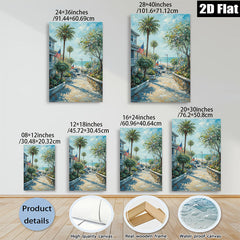2D flat 1pc California Coastal Street View Ocean Breeze Beach Home Decor Living Room Bedroom Wall Art Modern Farmhouse Rustic Chic