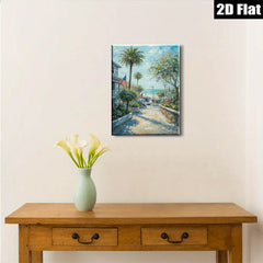 2D flat 1pc California Coastal Street View Ocean Breeze Beach Home Decor Living Room Bedroom Wall Art Modern Farmhouse Rustic Chic