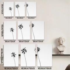 2D flat 1pc California Palm Trees Coastal Beach Wall Art Living Room Bedroom Decor Modern Farmhouse Aesthetic Gallery Wrapped Canvas Print Teal Blue Gray