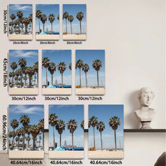 2D flat 1pc California beach palm trees vibrant coastal scenery living room bedroom decor farmhouse wall art modern minimalist style