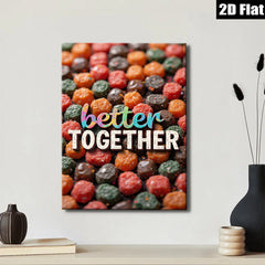 2D flat 1pc Candy Land Vibrant Sweet Treats Wall Art Kitchen Decor Dining Room Playroom Modern Farmhouse Gallery Wrapped Canvas Prints Cozy Home