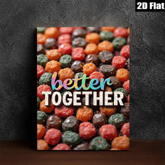 2D flat 1pc Candy Land Vibrant Sweet Treats Wall Art Kitchen Decor Dining Room Playroom Modern Farmhouse Gallery Wrapped Canvas Prints Cozy Home