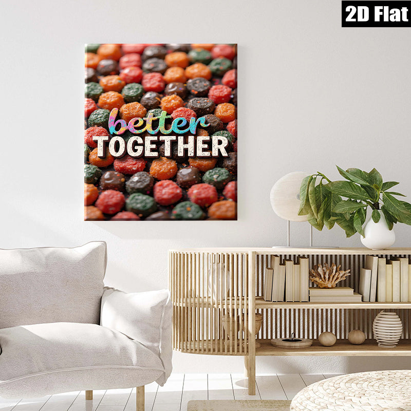 2D flat 1pc Candy Land Vibrant Sweet Treats Wall Art Kitchen Decor Dining Room Playroom Modern Farmhouse Gallery Wrapped Canvas Prints Cozy Home