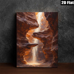 2D flat 1pc Canyon Light Beam Desertscape Wall Art for Living Room Bedroom Modern Farmhouse Decor Gallery Wrapped Canvas Prints Ready to Hang Large Size