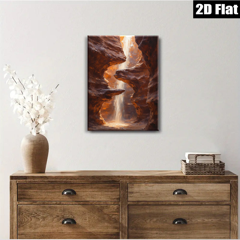2D flat 1pc Canyon Light Beam Desertscape Wall Art for Living Room Bedroom Modern Farmhouse Decor Gallery Wrapped Canvas Prints Ready to Hang Large Size