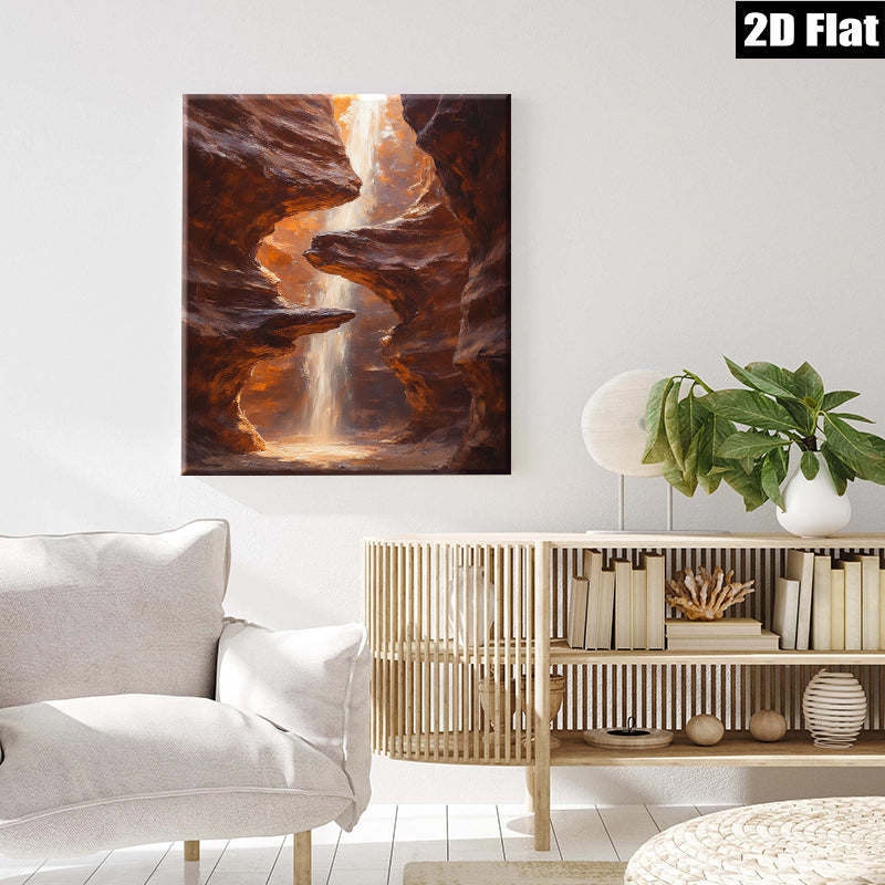 2D flat 1pc Canyon Light Beam Desertscape Wall Art for Living Room Bedroom Modern Farmhouse Decor Gallery Wrapped Canvas Prints Ready to Hang Large Size
