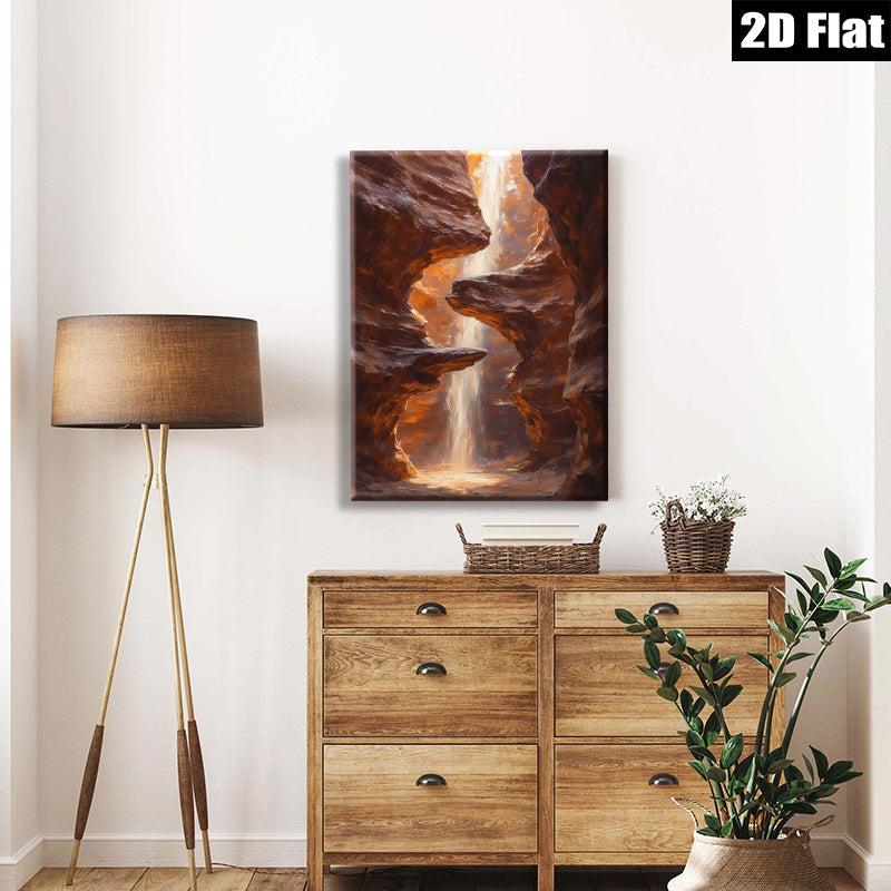 2D flat 1pc Canyon Light Beam Desertscape Wall Art for Living Room Bedroom Modern Farmhouse Decor Gallery Wrapped Canvas Prints Ready to Hang Large Size
