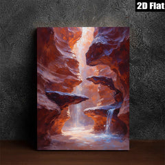 2D flat 1pc Canyon Majesty Waterfall Sunlight Desert Landscape Wall Art Living Room Bedroom Decor Home Office Gallery Wrapped Canvas Prints Modern Farmhouse Rustic Style