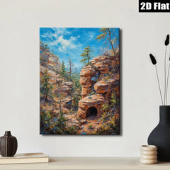 2D flat 1pc Canyon Passage Sunlight Streams Through Red Rock Formation Wall Art Living Room Bedroom Decor Modern Farmhouse Rustic Chic Gallery Wrapped Canvas Prints