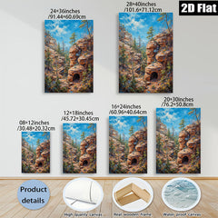2D flat 1pc Canyon Passage Sunlight Streams Through Red Rock Formation Wall Art Living Room Bedroom Decor Modern Farmhouse Rustic Chic Gallery Wrapped Canvas Prints