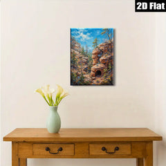 2D flat 1pc Canyon Passage Sunlight Streams Through Red Rock Formation Wall Art Living Room Bedroom Decor Modern Farmhouse Rustic Chic Gallery Wrapped Canvas Prints