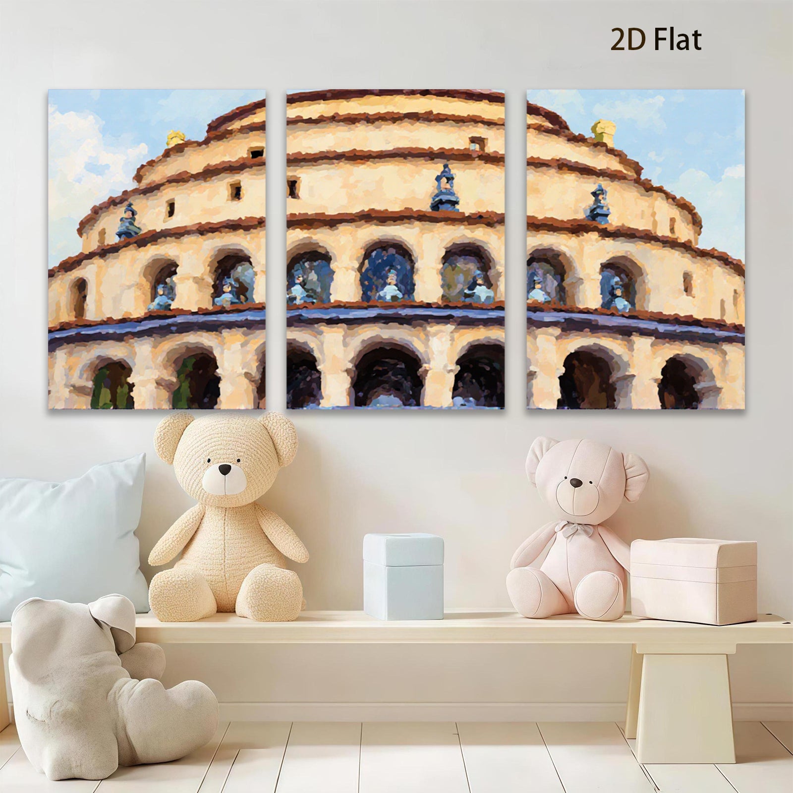 2D flat 1pc Capitol Building Washington DC Art Print Wall Decor Living Room Bedroom Office Modern Farmhouse Gallery Wrapped Canvas