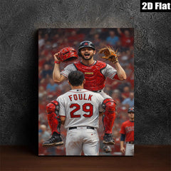2D flat 1pc Celebrating Baseball Victory Dynamic Sports Wall Art Living Room Bedroom Decor Sports Fan Gift Modern Canvas Print Home Decoration