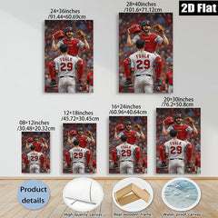 2D flat 1pc Celebrating Baseball Victory Dynamic Sports Wall Art Living Room Bedroom Decor Sports Fan Gift Modern Canvas Print Home Decoration