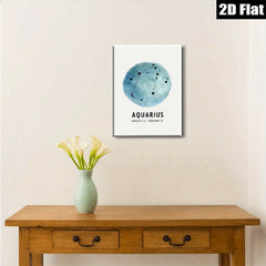 2D flat 1pc Celestial Aquarius Zodiac Wall Art Modern Minimalist Decor Living Room Bedroom Canvas Prints Gallery Wrapped Home Decoration Stylish Gifts Trending Now