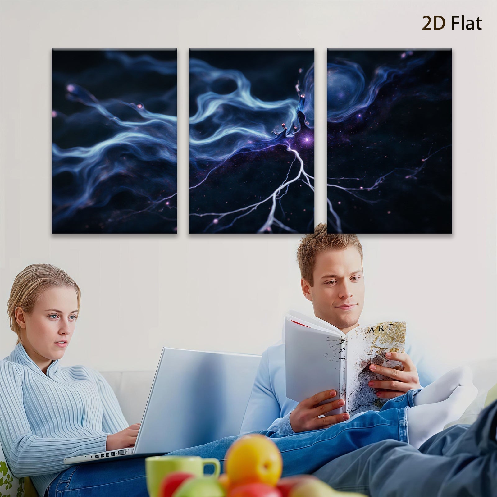 2D flat 1pc Celestial Bloom Abstract Galaxy Wall Art Modern Home Decor Living Room Bedroom Canvas Prints Large Size Trending Now Farmhouse Style