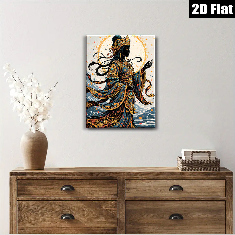 2D flat 1pc Celestial Dancer Wall Art Bohemian Decor Living Room Bedroom Gallery Wrapped Canvas Prints Modern Artwork Home Decorations Large Size