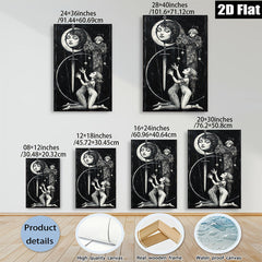 2D flat 1pc Celestial Dreamscape—Haunting portrait with kneeling figures—Gallery wall art bedroom living room modern farmhouse rustic glam