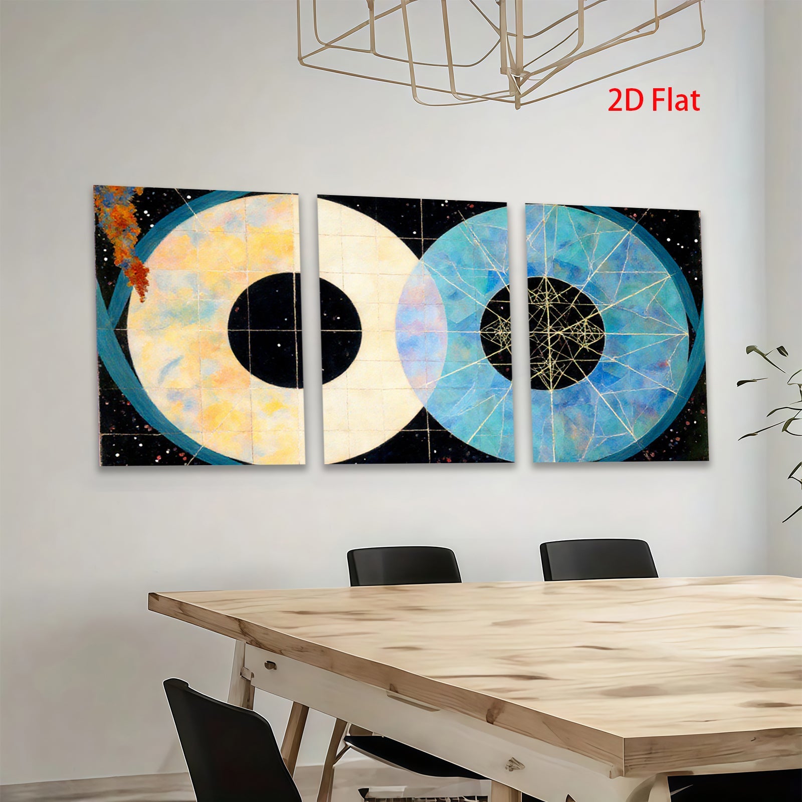 2D flat 1pc Celestial Duo Abstract Modern Wall Art Living Room Bedroom Decor Gallery Wrapped Canvas Prints Home Office Enhancement Trending Now Farmhouse Style