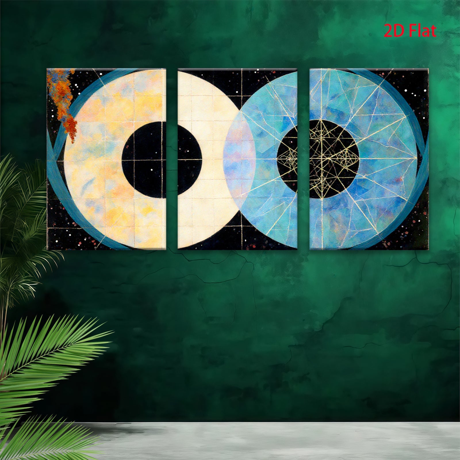 2D flat 1pc Celestial Duo Abstract Modern Wall Art Living Room Bedroom Decor Gallery Wrapped Canvas Prints Home Office Enhancement Trending Now Farmhouse Style