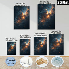 2D flat 1pc Celestial Dusk Fiery Clouds Bedroom Living Room Gallery Wall Art Modern Farmhouse Decor Canvas Prints Wrapped Ready To Hang