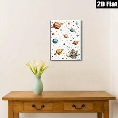 2D flat 1pc Celestial God Among Planets Modern Wall Art Living Room Bedroom Decor Gallery Wrapped Canvas Print Ready to Hang Farmhouse Style