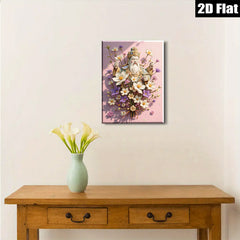 2D flat 1pc Celestial Guardian blooms with vibrant wildflowers farmhouse wall art bedroom living room decor gallery wrapped canvas prints modern minimalist style