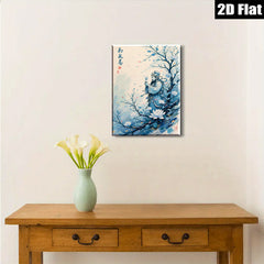 2D flat 1pc Celestial Guardian with Lotus Bloom wall art for living room bedroom home decor farmhouse style gallery wrapped canvas print modern minimalist aesthetic
