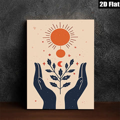 2D flat 1pc Celestial Hands Botanical Wall Art Prints Modern Farmhouse Decor Living Room Bedroom Gallery Wrapped Canvas Prints Cozy Home Aesthetic