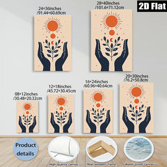 2D flat 1pc Celestial Hands Botanical Wall Art Prints Modern Farmhouse Decor Living Room Bedroom Gallery Wrapped Canvas Prints Cozy Home Aesthetic