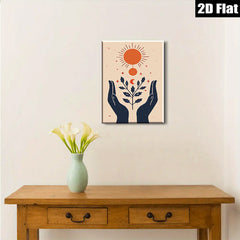 2D flat 1pc Celestial Hands Botanical Wall Art Prints Modern Farmhouse Decor Living Room Bedroom Gallery Wrapped Canvas Prints Cozy Home Aesthetic