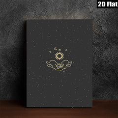 2D flat 1pc Celestial Hands Hold Sun Moon Wall Art Decor for Living Room Bedroom Gallery Wrapped Canvas Prints Modern Farmhouse Aesthetic Maximalist