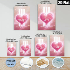 2D flat 1pc Celestial Hearts Pink Canvas Wall Art Modern Farmhouse Decor Bedroom Living Room Gallery Wrapped Ready to Hang Inspirational