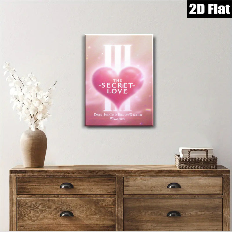 2D flat 1pc Celestial Hearts Pink Canvas Wall Art Modern Farmhouse Decor Bedroom Living Room Gallery Wrapped Ready to Hang Inspirational